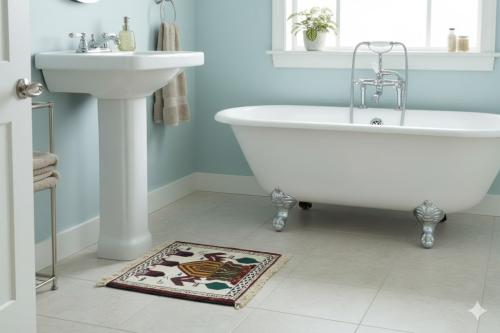 Ivory Tribal 1'x1' Balouch Persian Square Rug