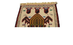 Ivory Tribal 1X1 Balouch Persian Square Rug