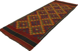 Vintage Tribal 4X12 Kelim Ghashghaie  Persian Runner Rug