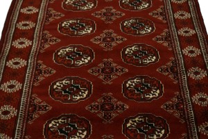 Red Tribal 3'5X5 Turkoman Persian Rug