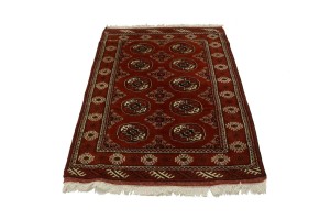 Red Tribal 3'5X5 Turkoman Persian Rug