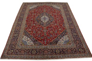 Vintage Red Traditional 10X13 Kashan Persian Rug