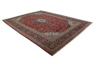 Vintage Red Traditional 10X13 Kashan Persian Rug