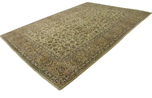 Beige Vintage Traditional 9X13 Kashan Persian Oriental Rug