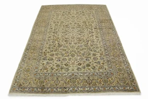 Beige Vintage Traditional 9X13 Kashan Persian Oriental Rug