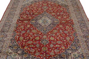 Semi Antique Red Traditional 10X14'5 Kashan Persian Rug