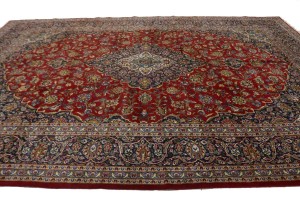 Semi Antique Red Traditional 10X14'5 Kashan Persian Rug