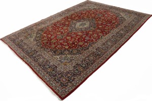 Semi Antique Red Traditional 10X14'5 Kashan Persian Rug