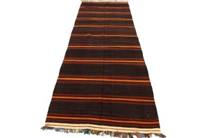 Semi Antique Multicolored Tribal 5X15 Kilim Persian Runner Rug