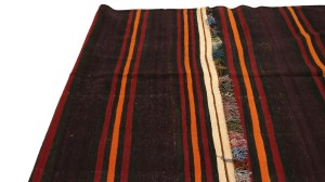 Semi Antique Multicolored Tribal 5X15 Kilim Persian Runner Rug