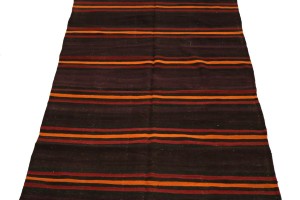 Semi Antique Multicolored Tribal 5X15 Kilim Persian Runner Rug