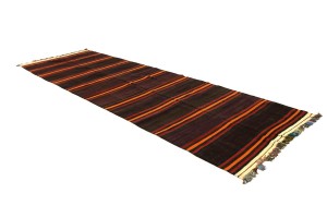 Semi Antique Multicolored Tribal 5X15 Kilim Persian Runner Rug