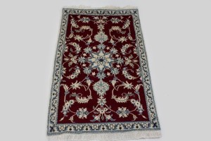 Red Traditional 3X5 Nain Kashmar Persian Rug