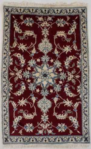 Red Traditional 3X5 Nain Kashmar Persian Rug