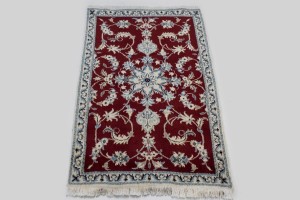 Red Traditional 3X5 Nain Kashmar Persian Rug