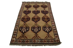 Khaki Tribal 4X7 Ghoochan Persian Rug