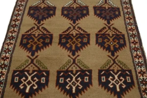 Khaki Tribal 4X7 Ghoochan Persian Rug