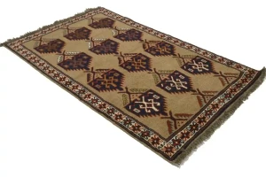 Khaki Tribal 4X7 Ghoochan Persian Rug