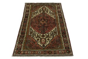 Semi Antique Tribal 3'8X6'5 Hamedan Persian Rug
