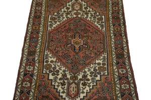 Semi Antique Tribal 3'8X6'5 Hamedan Persian Rug