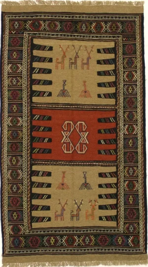 Multicolored Tribal 3X6 Sumak Herati Persian Rug