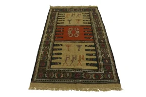 Multicolored Tribal 3X6 Sumak Herati Persian Rug