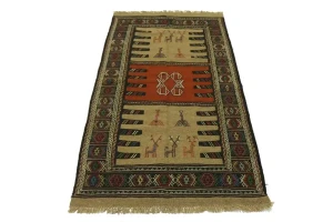 Multicolored Tribal 3X6 Sumak Herati Persian Rug