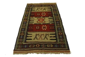 Khaki Tribal 3X6 Sumak Herati Persian Rug