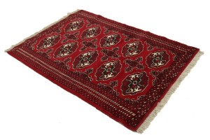 Scarlet Red Tribal 3X5 Turkoman Ghoochan Persian Rug
