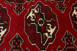 Scarlet Red Tribal 3X5 Turkoman Ghoochan Persian Rug
