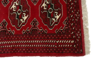 Scarlet Red Tribal 3X5 Turkoman Ghoochan Persian Rug