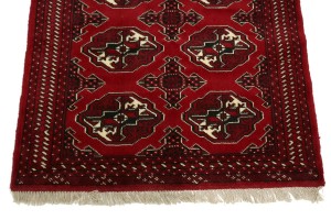 Scarlet Red Tribal 3X5 Turkoman Ghoochan Persian Rug