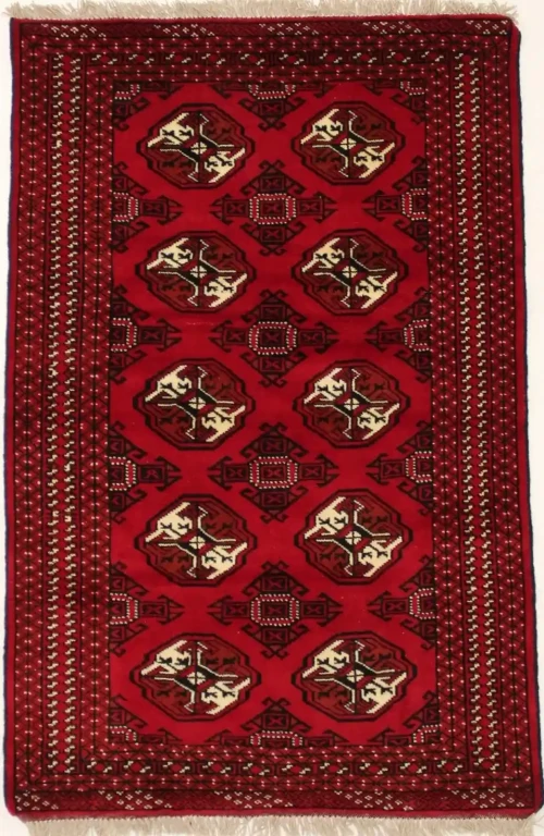 Red Tribal 3X5 Turkoman Ghoochan Persian Oriental Rug