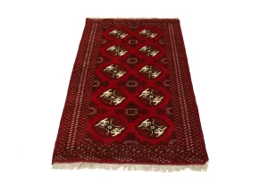 Red Tribal 3X5 Turkoman Ghoochan Persian Oriental Rug