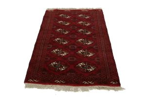 Red Tribal 3X5 Turkoman Persian Rug