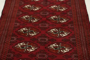 Red Tribal 3X5 Turkoman Persian Rug