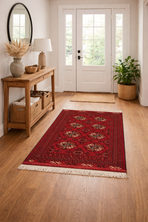 Red Tribal 3X5 Turkoman Persian Rug