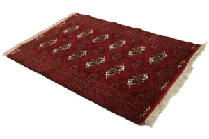 Red Tribal 3X5 Turkoman Persian Rug