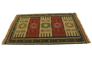 Khaki Tribal 4X6 Sumak Persian Rug