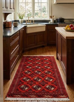 Scarlet Red Tribal 4X6 Turkoman Persian Rug