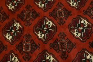 Scarlet Red Tribal 4X6 Turkoman Persian Rug