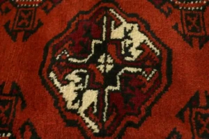 Scarlet Red Tribal 4X6 Turkoman Persian Rug