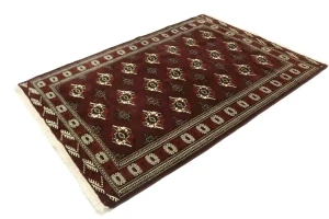 Burgundy Tribal 5X7 Turkoman Persian Oriental Rug