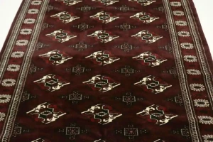 Burgundy Tribal 5X7 Turkoman Persian Oriental Rug