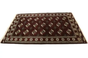 Burgundy Tribal 5X7 Turkoman Persian Oriental Rug