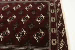 Burgundy Tribal 5X7 Turkoman Persian Oriental Rug