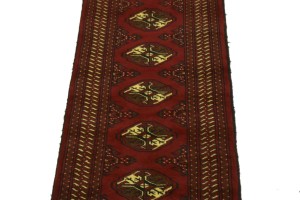 Red Tribal 2X10 Turkoman Persian Runner Rug