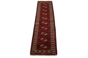 Red Tribal 2X10 Turkoman Persian Runner Rug