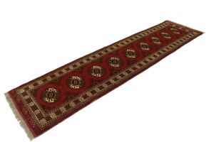 Red Tribal 3X10 Turkoman Persian Runner Rug