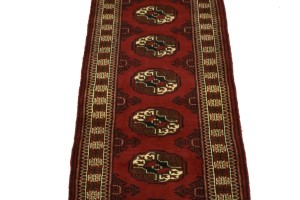 Red Tribal 3X10 Turkoman Persian Runner Rug